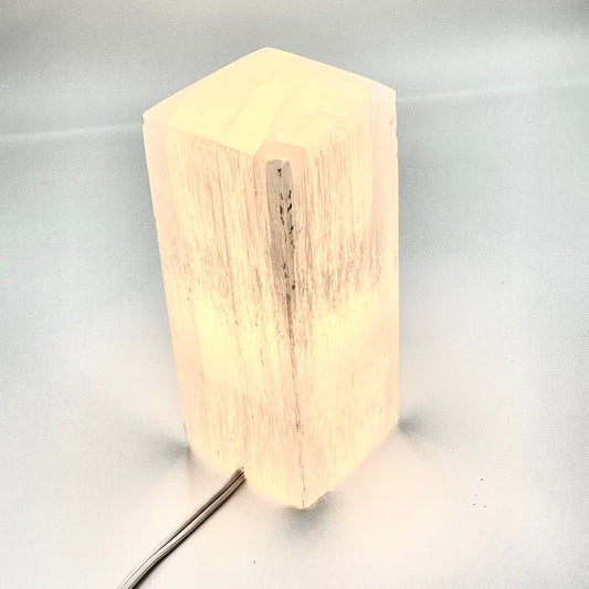 Rectangular Selenite Crystal Lamp Prime