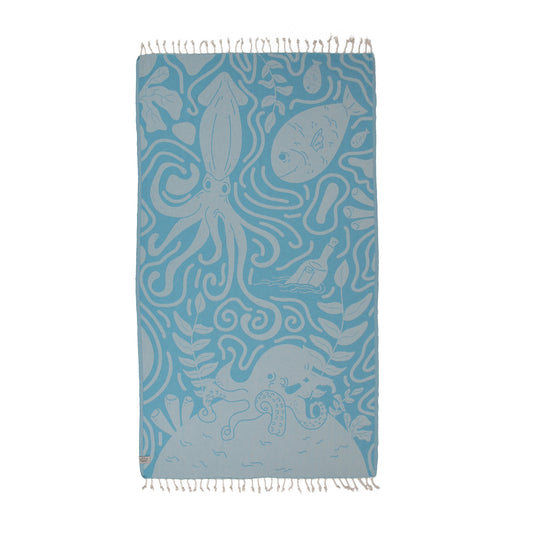 Clean Ocean Peshtemal Pure Cotton Throw Beach Towel