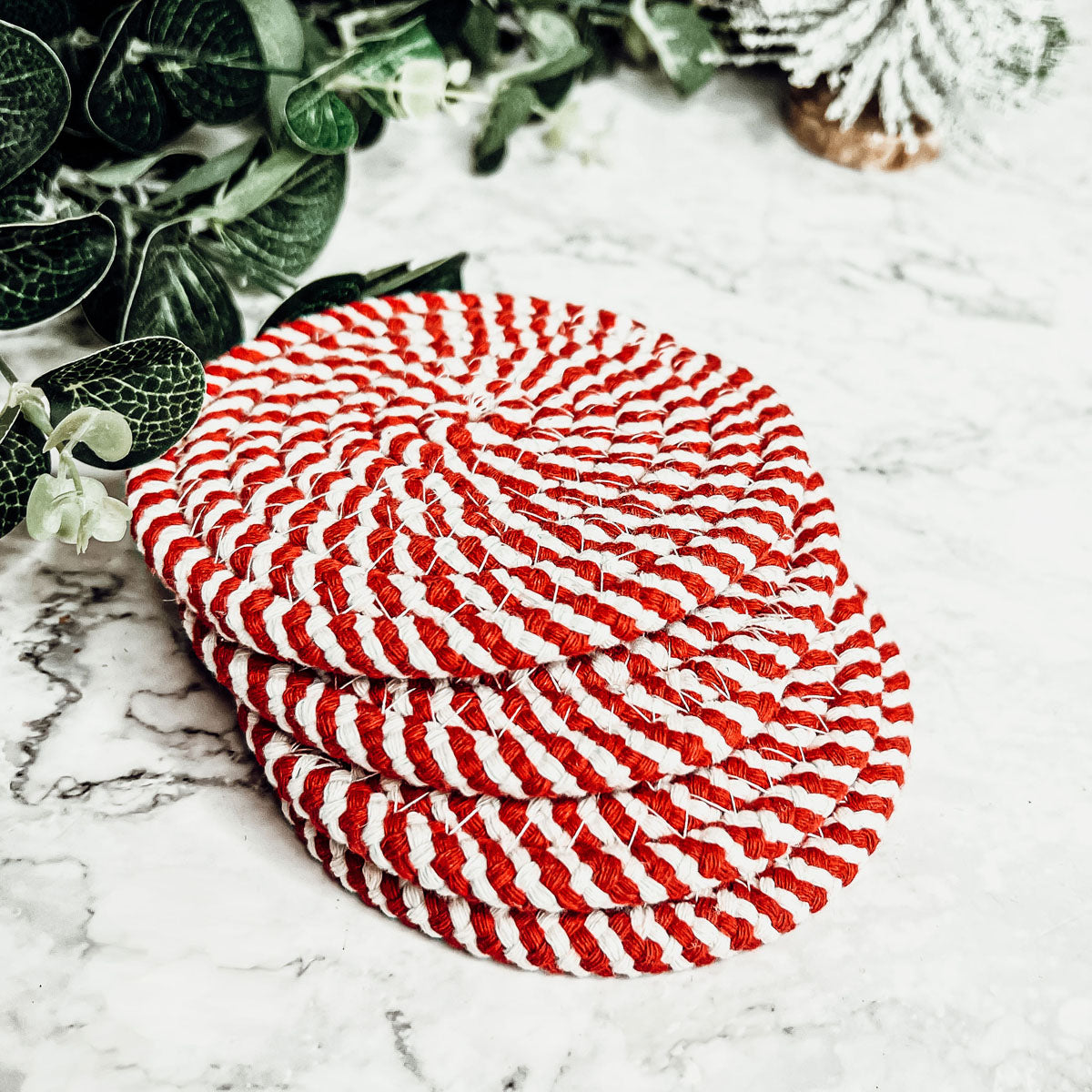 Candy Cane Coaster 4pk