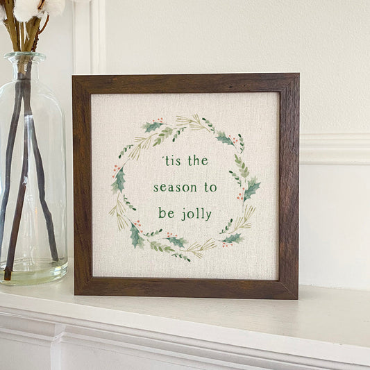 Tis The Season Wreath - Framed Sign