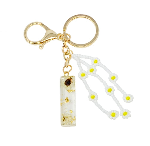 Baby Daisy Initial Key Chain