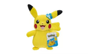 Jazwares Pokemon Pikachu 8-in Plush with Blue Flower