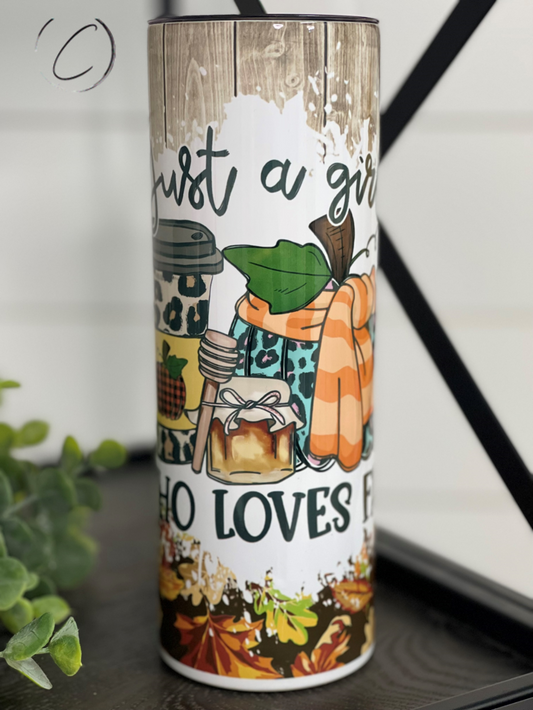 Just A Girl Who Loves Fall 20oz Skinny Tumbler