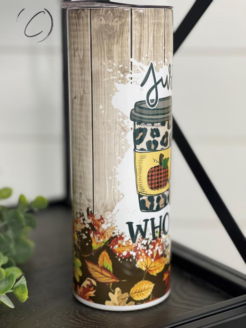 Just A Girl Who Loves Fall 20oz Skinny Tumbler