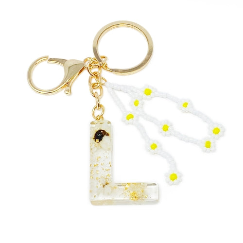 Baby Daisy Initial Key Chain