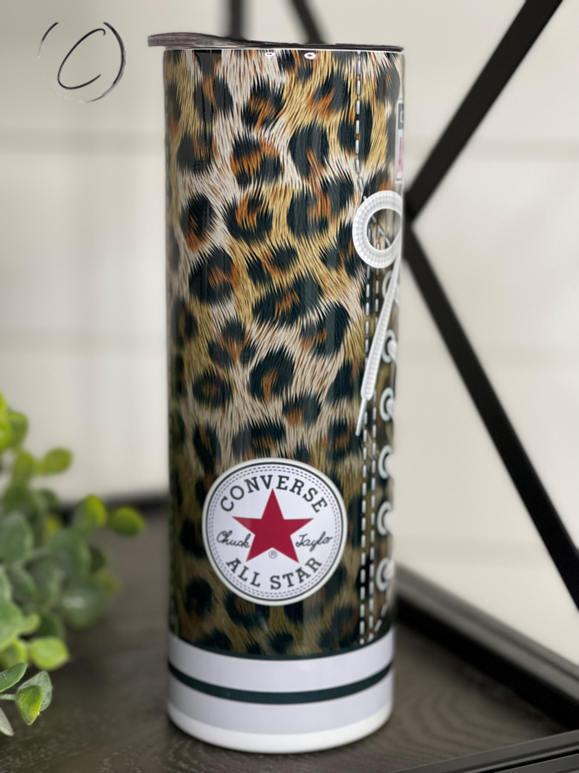 Leopard Converse 20oz Skinny Tumbler