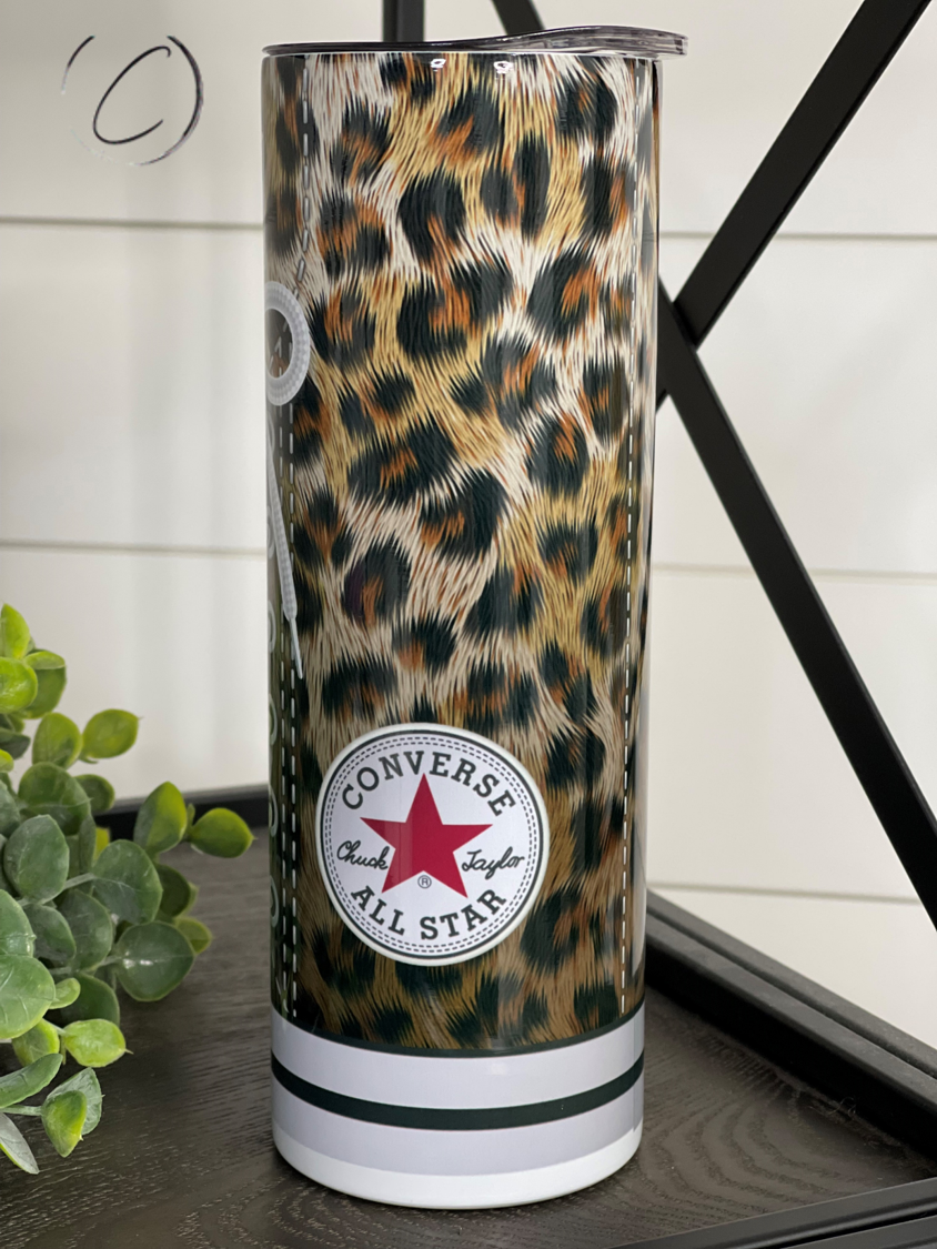 Leopard Converse 20oz Skinny Tumbler