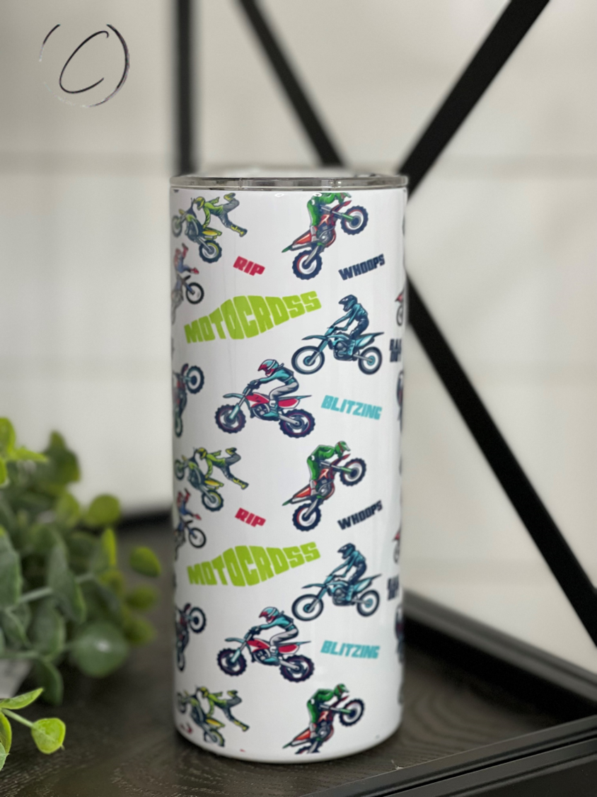 Motocross 15oz Kids Skinny Tumbler