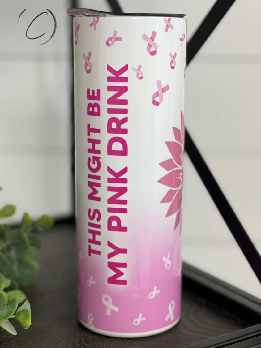 My Pink Drink Starbucks 20oz UV Pink Skinny Tumbler