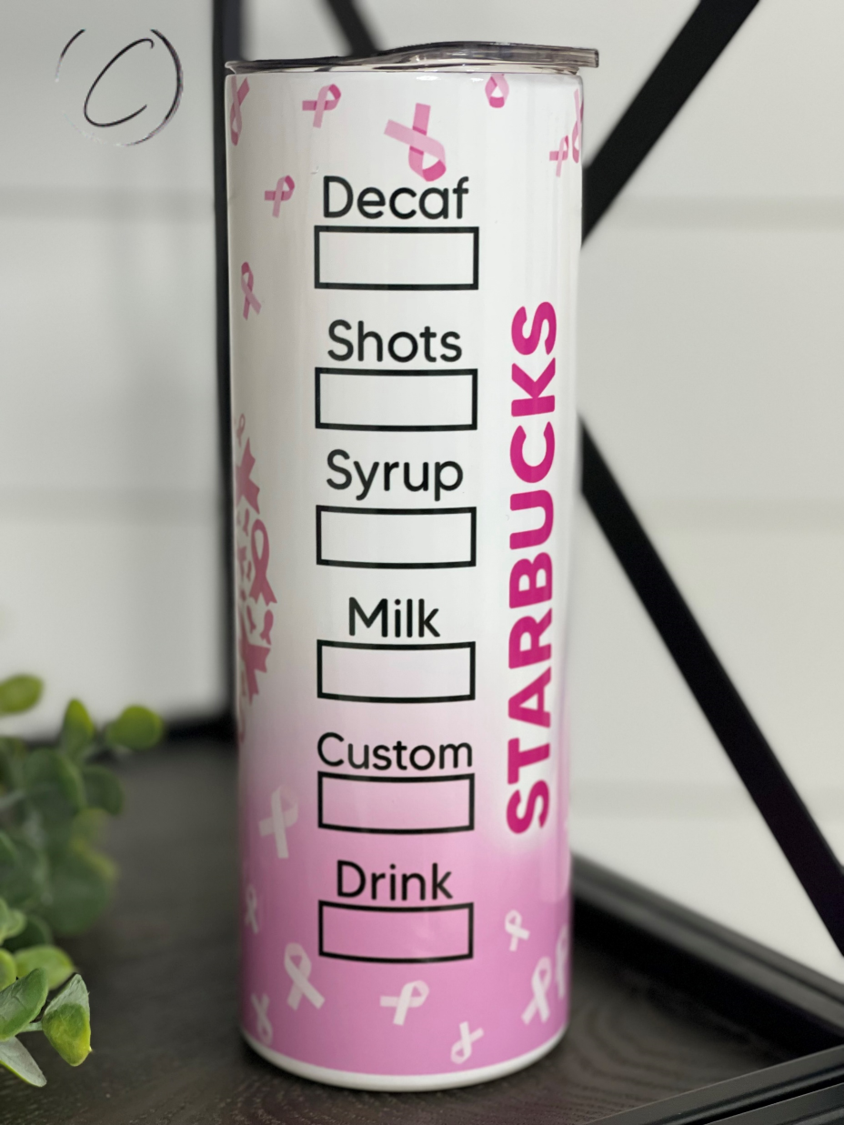 My Pink Drink Starbucks 20oz UV Pink Skinny Tumbler