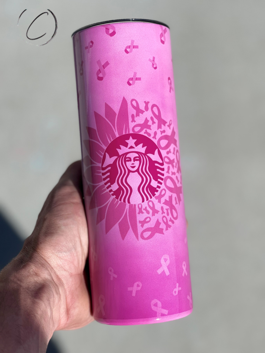 My Pink Drink Starbucks 20oz UV Pink Skinny Tumbler