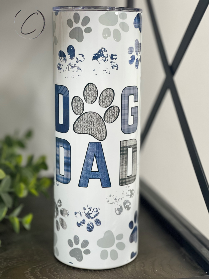 Paw Print Dog Dad 20oz Skinny Tumbler