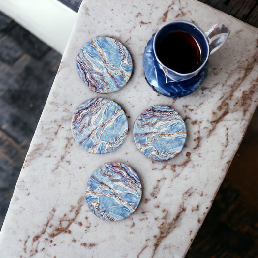 Marble Blue Coasters