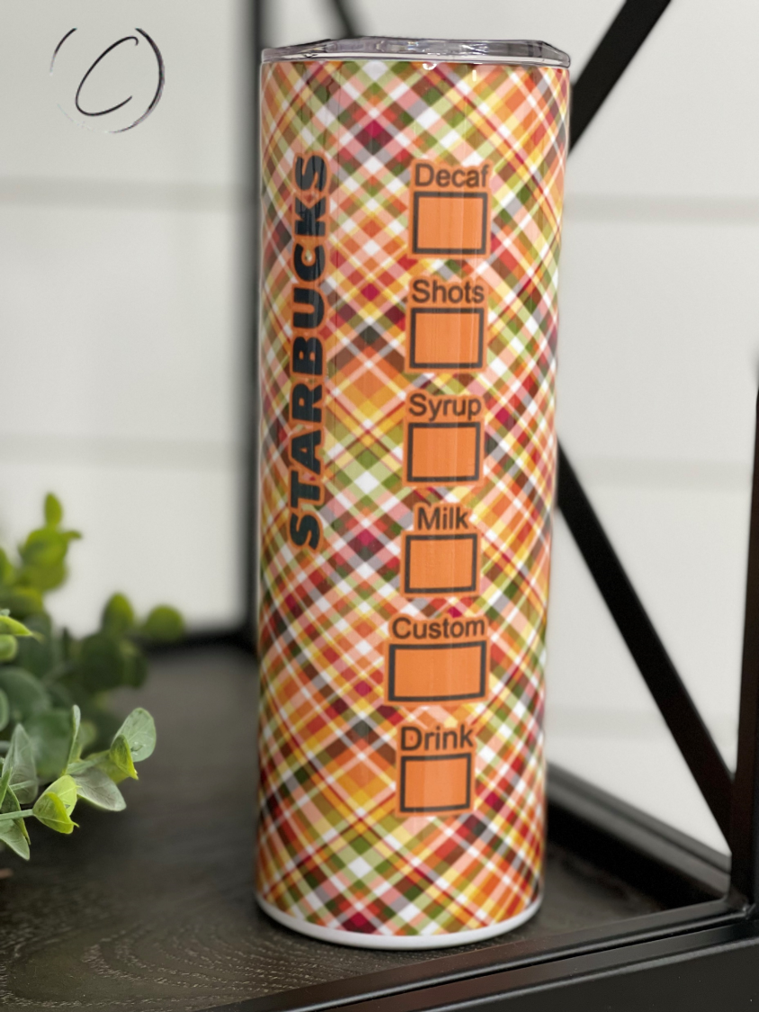 Pumpkin Spice Starbucks 20oz Skinny Tumbler