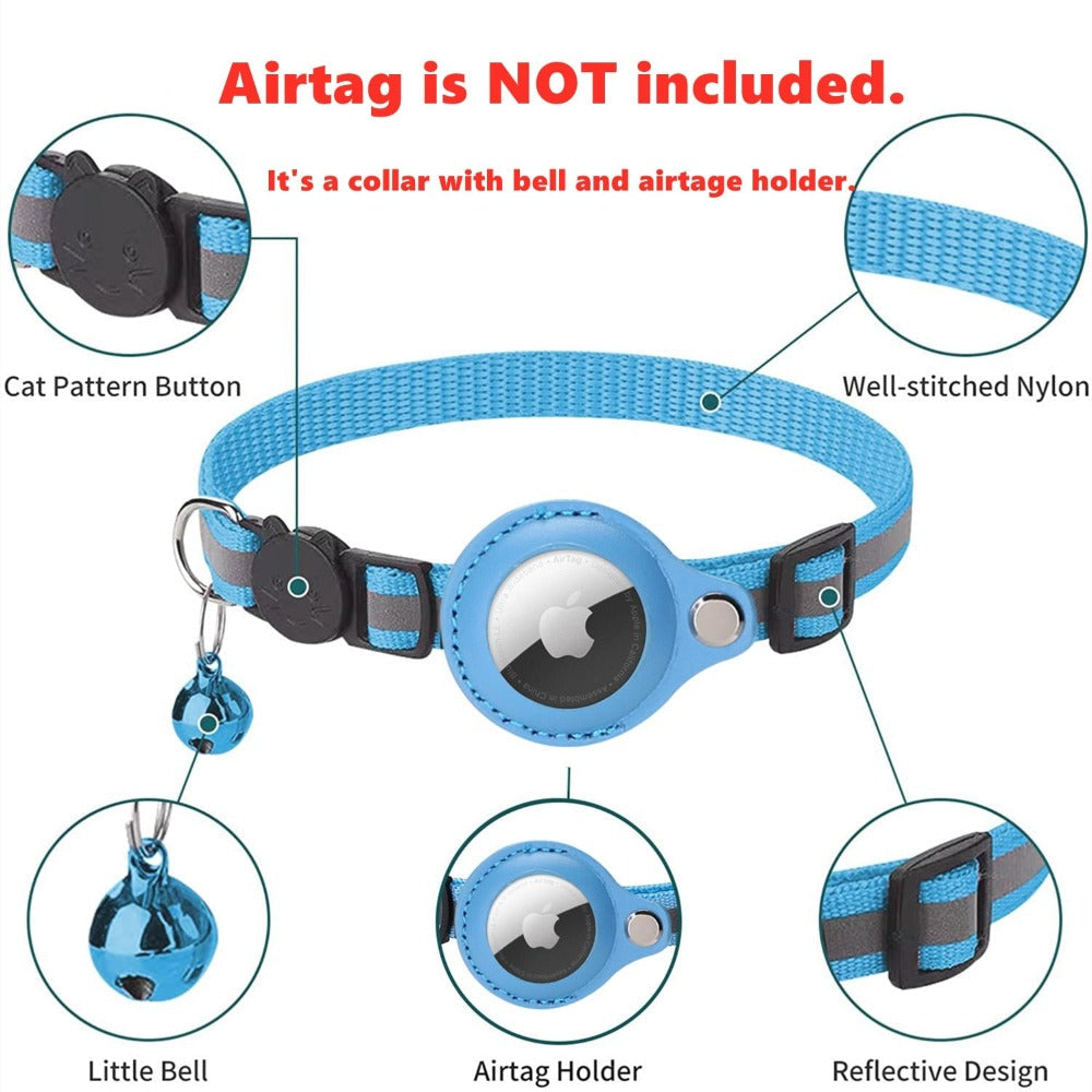 Reflective Airtag Case Collar for Cats and Dogs