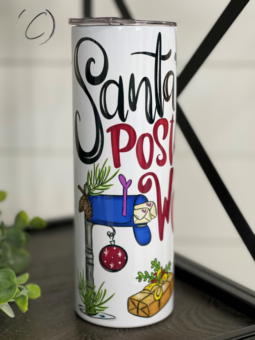 Santa's Favorite Postal Worker 20oz Skinny Tumbler