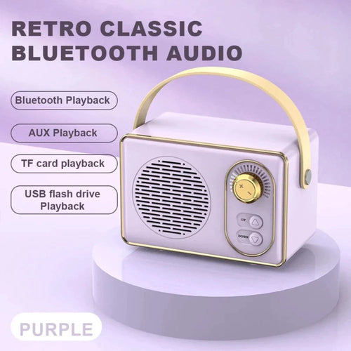 Retro Mini Wireless Bluetooth Speaker with Knob Adjustment