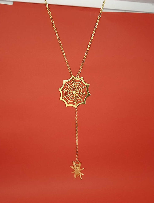 Spider Web Halloween Gift Necklaces | Sterling Silver Gold Halloween