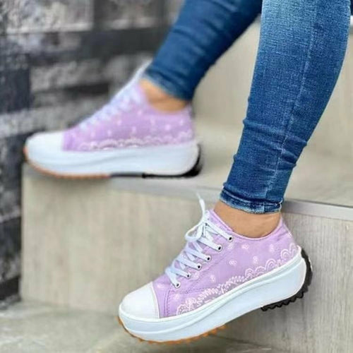 Fashion Women Sneakers Casual Sport Shoes Pattern Canvas