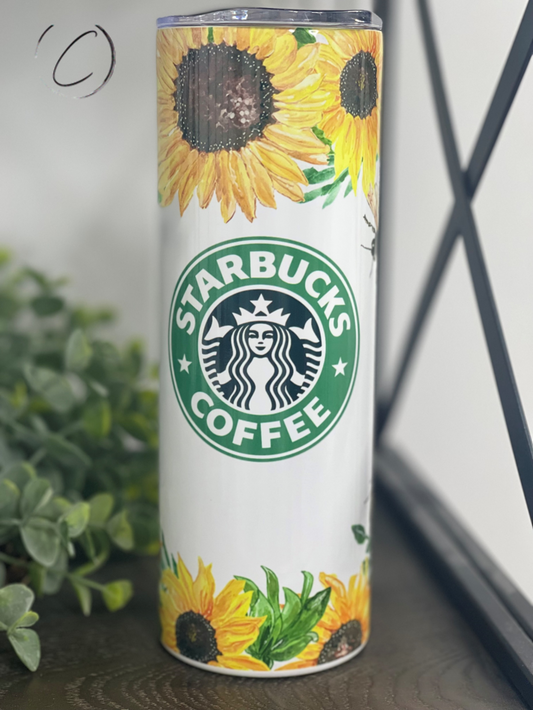 Sunflower Starbucks 20oz Skinny Tumbler