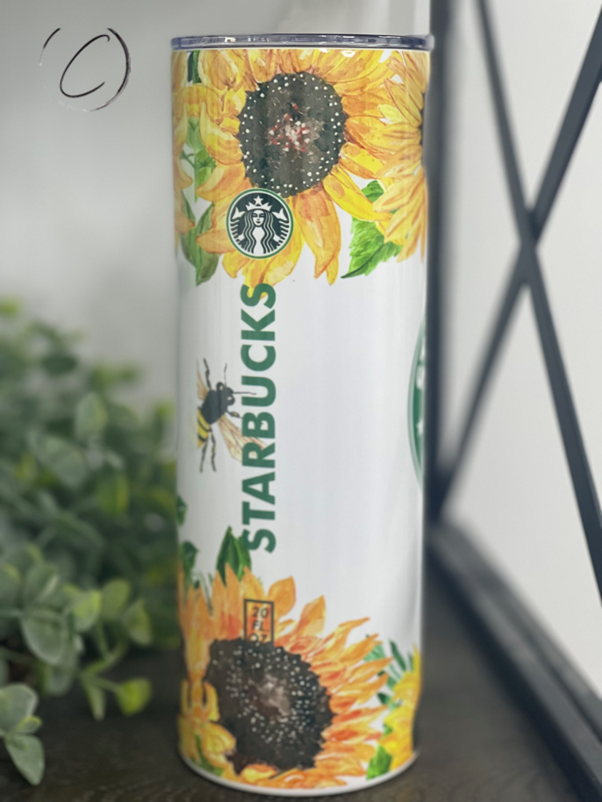 Sunflower Starbucks 20oz Skinny Tumbler