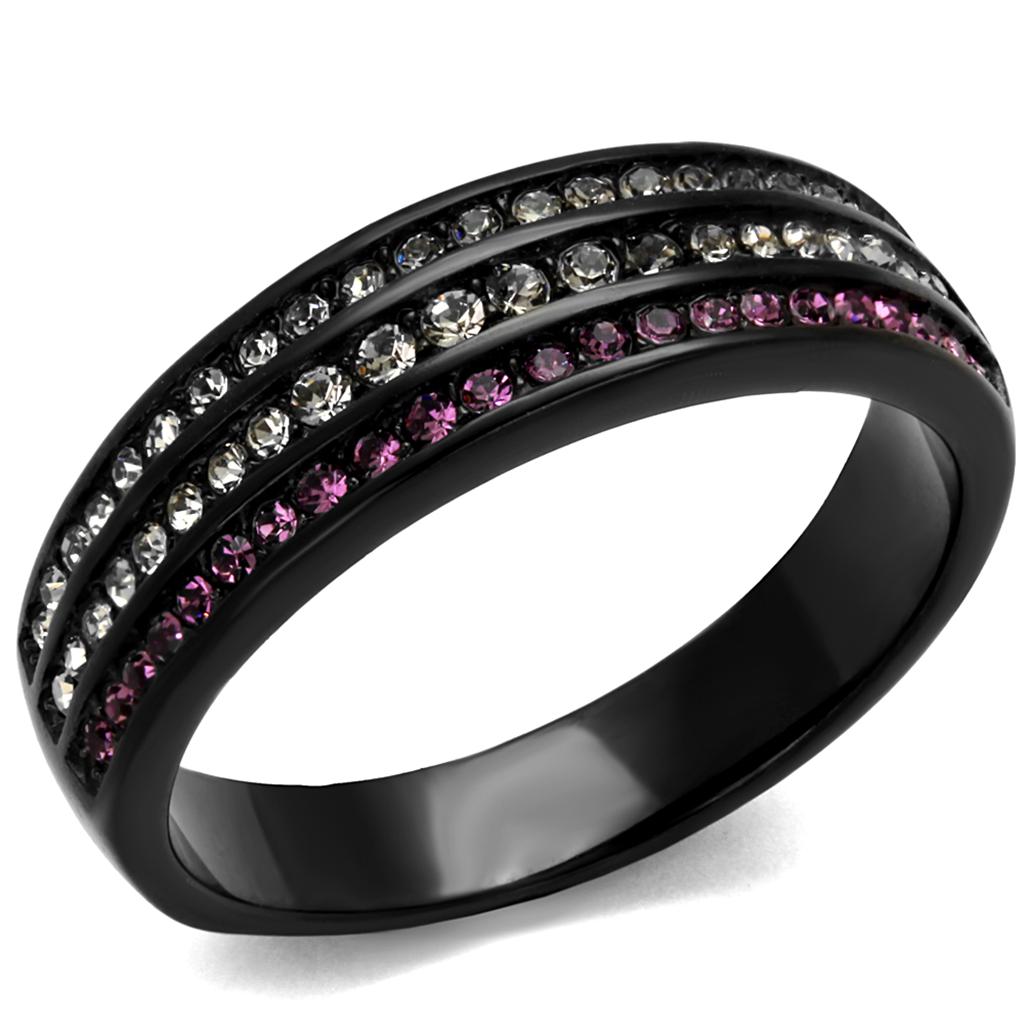 Women Stainless Steel Synthetic Crystal Rings