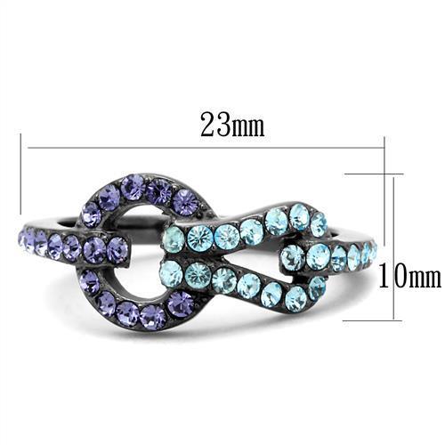 Women Stainless Steel Synthetic Crystal Rings