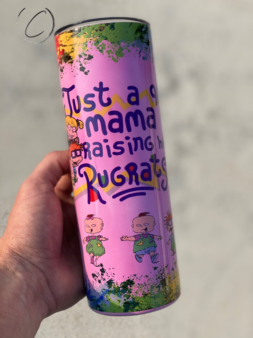 Raising Rugrats 20oz UV Pink Skinny Tumbler