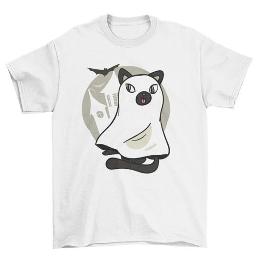 Cute cat ghost t-shirt