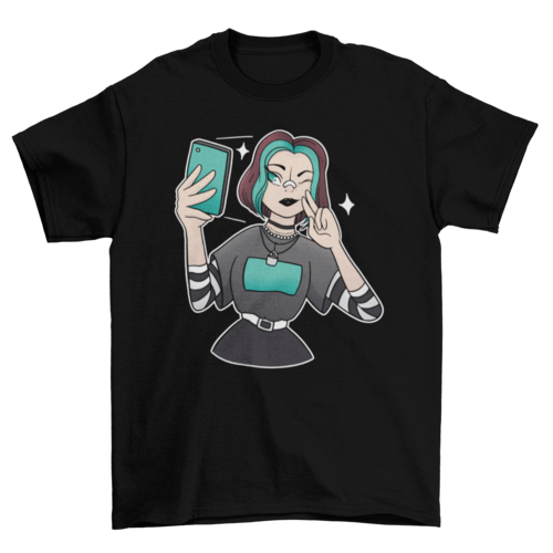 Goth girl selfie t-shirt