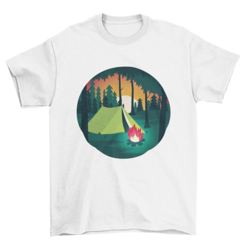 Camping scene t-shirt