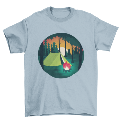 Camping scene t-shirt