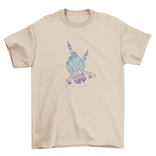 Pastel goth badass witch t-shirt design