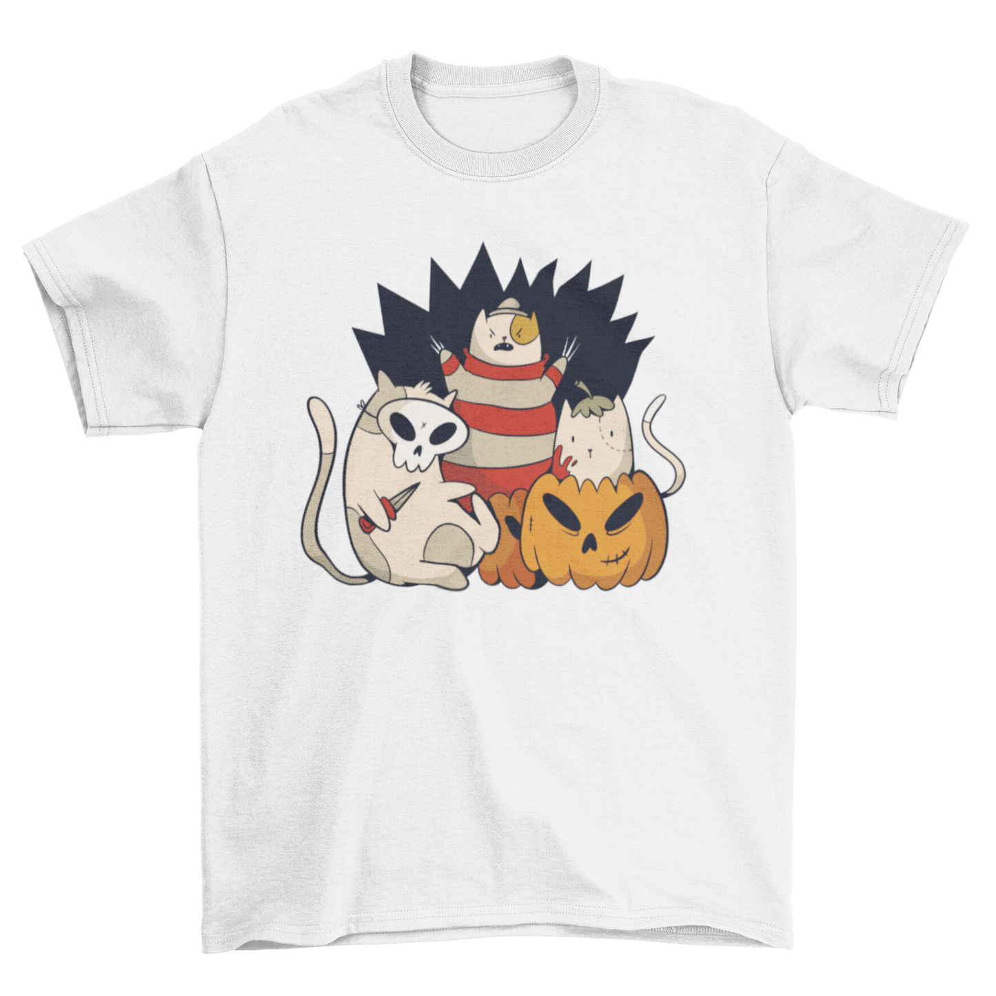 Spooky cat's squad  with pumpkin Halloween t-shirt