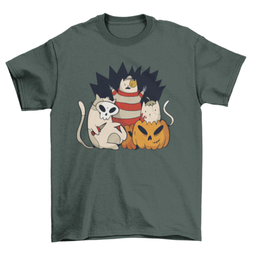 Spooky cat's squad  with pumpkin Halloween t-shirt