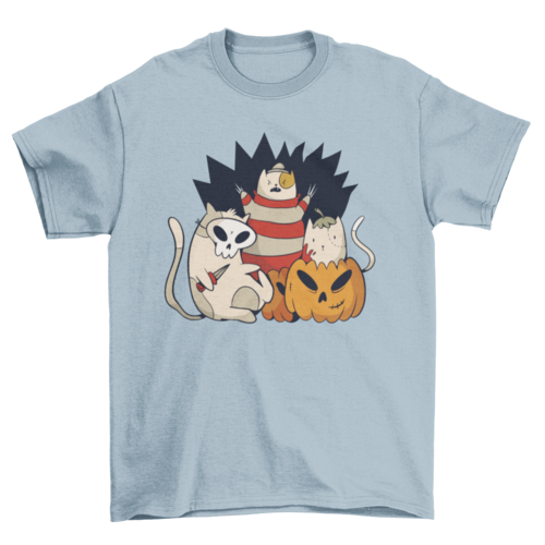 Spooky cat's squad  with pumpkin Halloween t-shirt