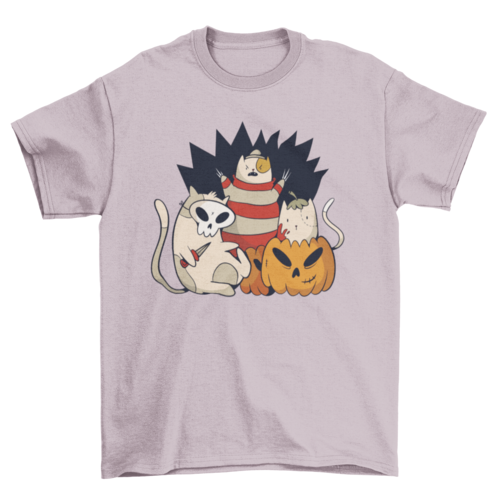 Spooky cat's squad  with pumpkin Halloween t-shirt