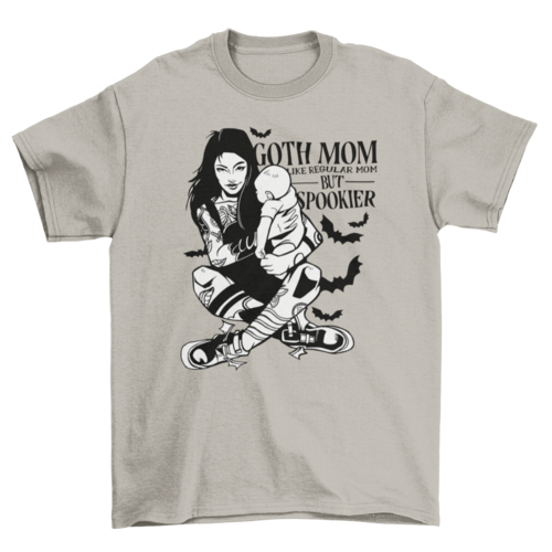 Spooky goth mother and baby t-shirt