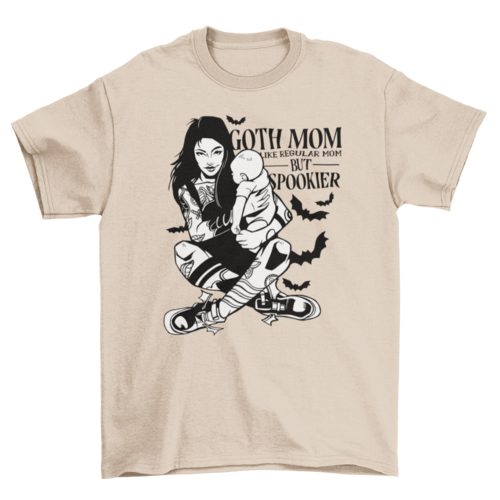 Spooky goth mother and baby t-shirt