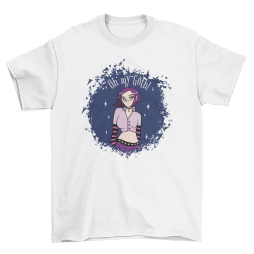 Short hair goth girl t-shirt