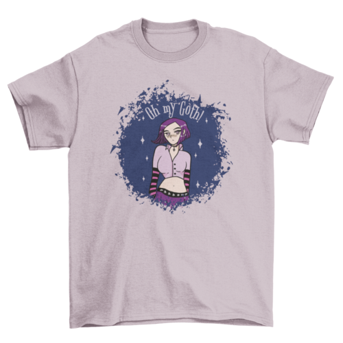 Short hair goth girl t-shirt