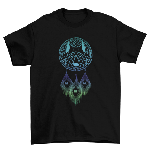 Wolf dream catcher t-shirt