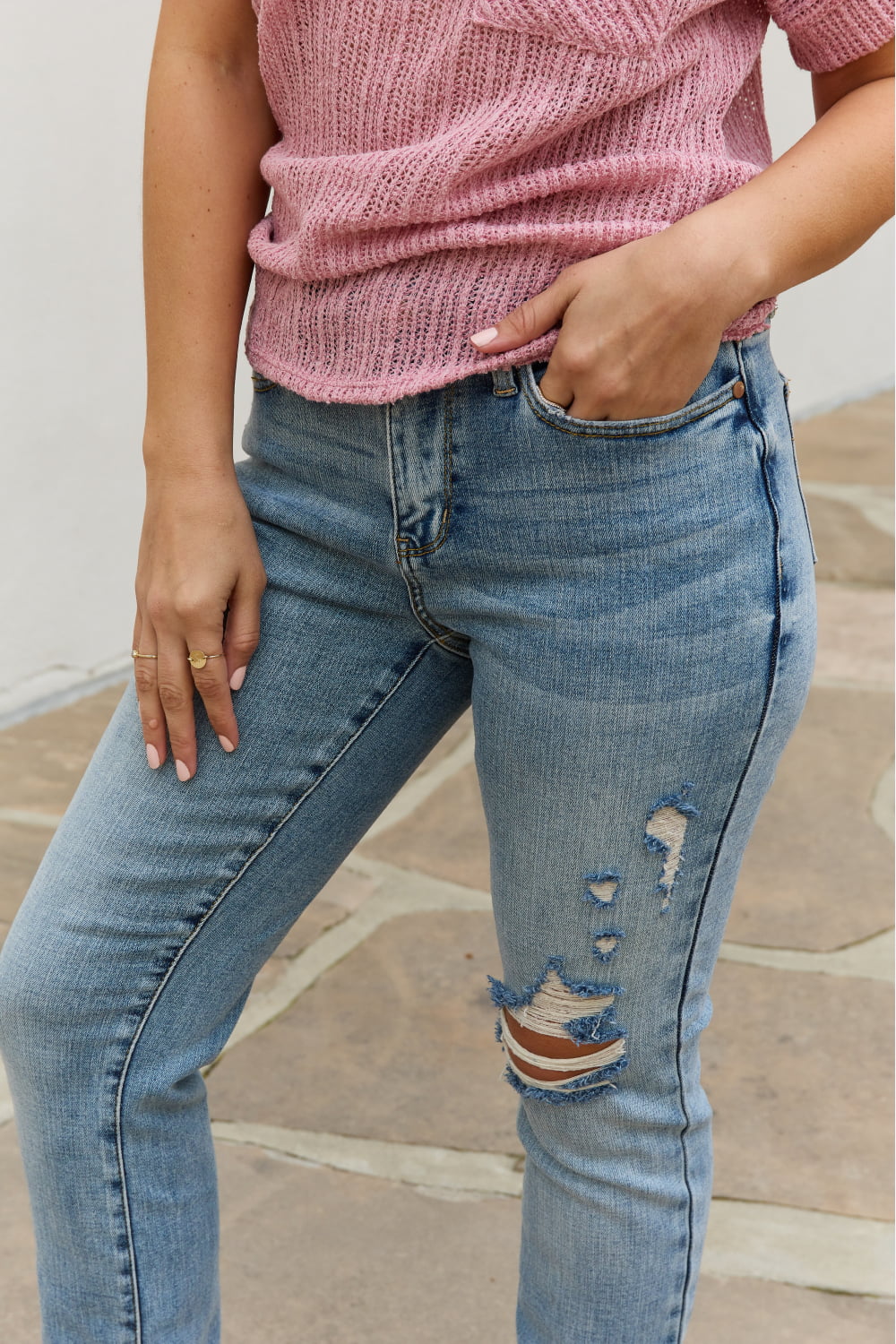 Judy Blue Macy Full Size Mid Rise Boyfriend Jeans