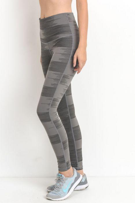 Drawn Lines Print Highwaist Pocket Leggings