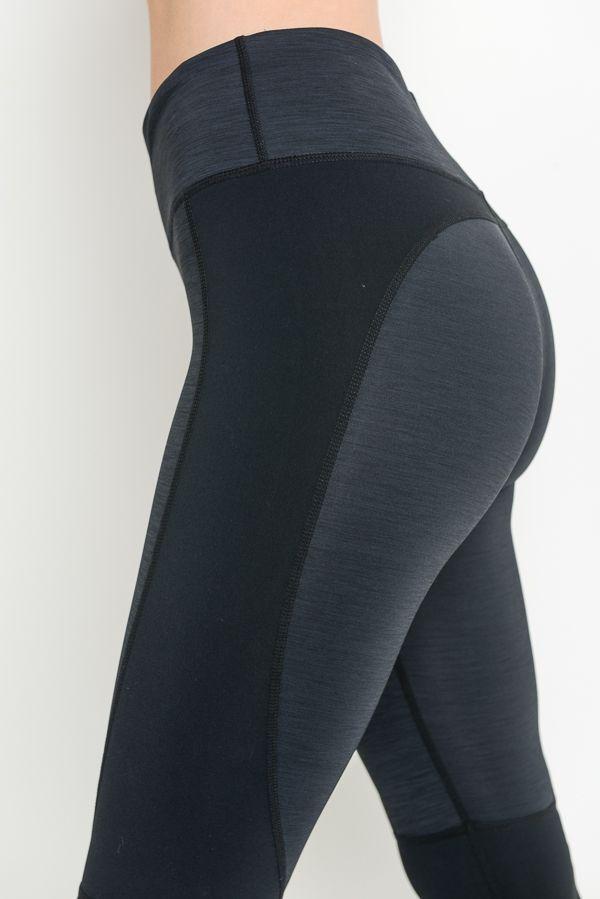 Highwaist Brushed Monochrome Wraparound Full Leggings