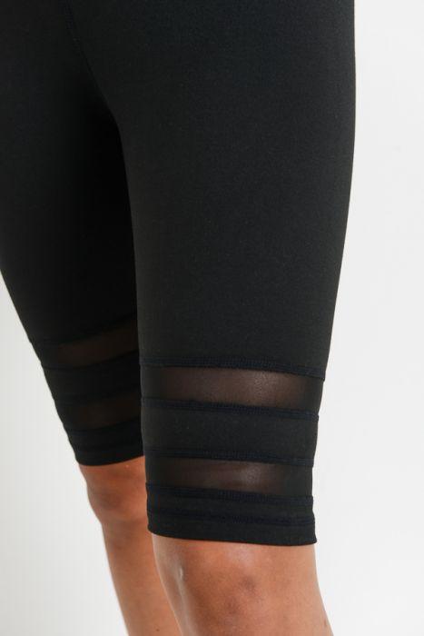 Highwaist Double Mesh Band Short Leggings