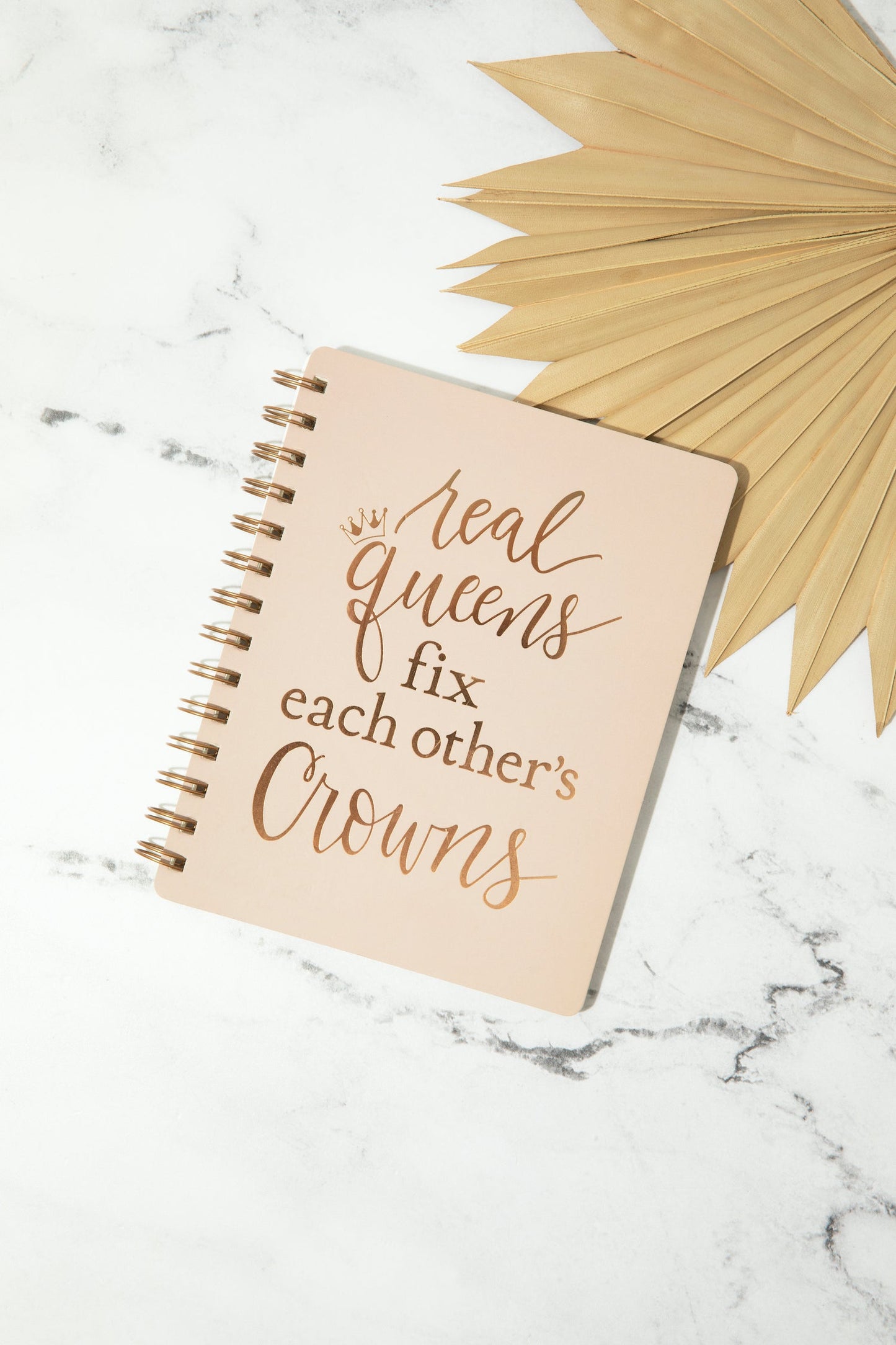 Real Queens Fix Each Other's Crowns Spiral Notebook in Blush Palette |