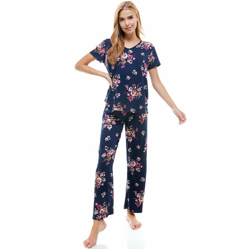 Women's Floral Print Lounge Set in Blue – Comfortable and Stylish