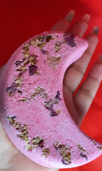 Flower Moon Bath Bomb, Crescent Bath Bomb