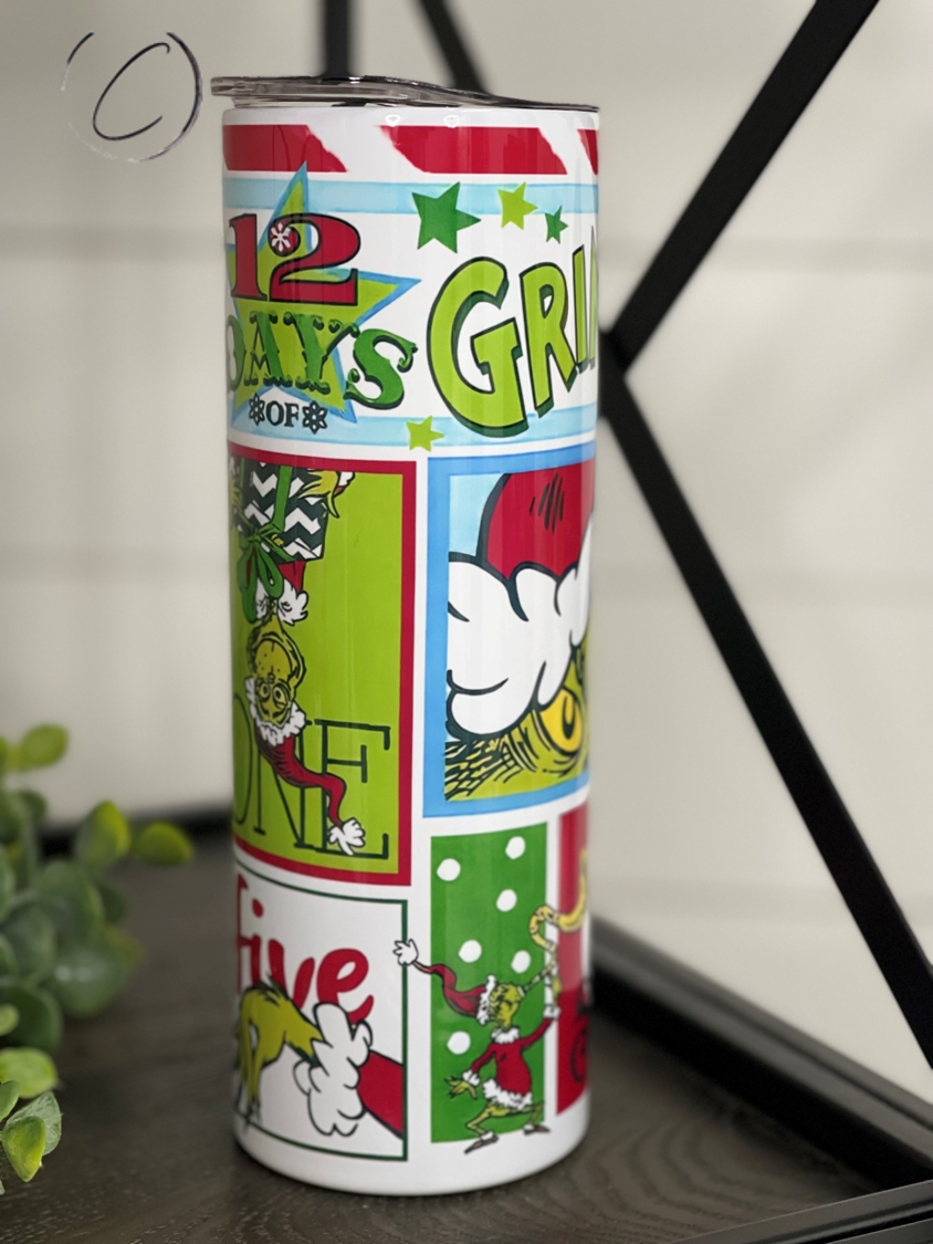 12 Days Of Grinchmas 20oz Skinny Tumbler